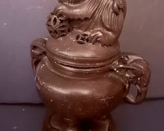 Carved Soapstone Urn w/ Top