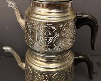 Turkish Nickel Double Tea Pot