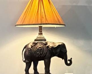 Large (Heavy) Bronze Elephant Lamp