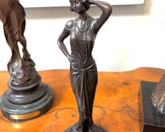 Collection of bronze female sculptures