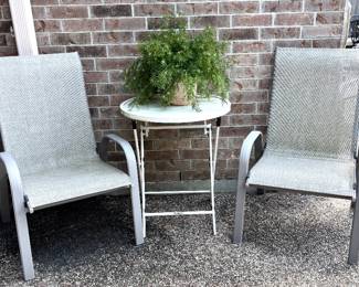 Mesh and metal chairs - 6 available