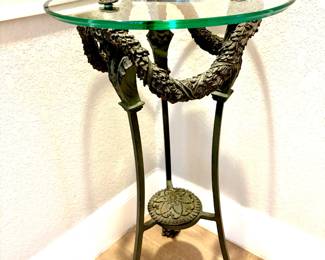 Neoclassical metal side table