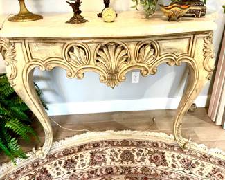Louis XV style console with intricate shell carving