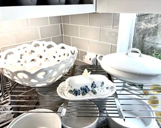 White serving pieces