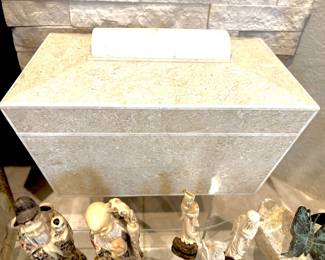 Oggetti Tavola stone wood lined box