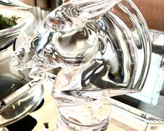 Large Sevres French crystal horse head