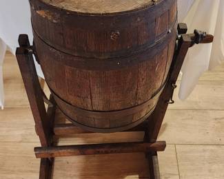Wood butter churn