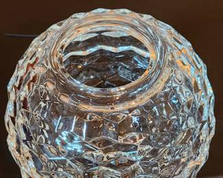 Vintage Fostoria American/Cubist clear glass fairy lamp.