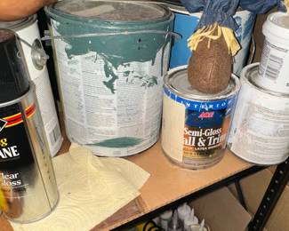 Assorted Paint, Sealants, and Workshop Supplies