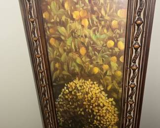 Mediterranean Style Folding Screen with Citrus Tree Panels