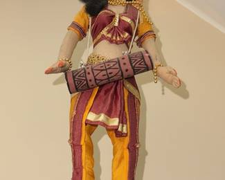 Indian Folk Art Doll Pair - Warrior and Drummer