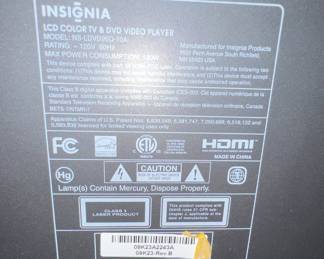 Insignia NS-LDVD26Q-10A LCD TV/DVD Combo