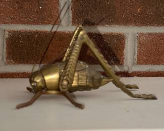 Solid Brass Grasshopper Figurine