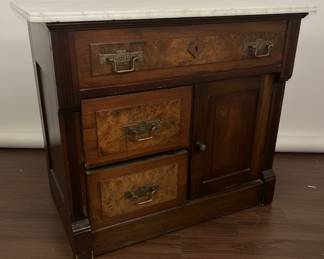 Burl Marble Top Washstand