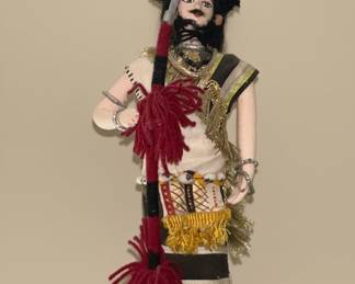 Indian Folk Art Doll Pair - Warrior and Drummer