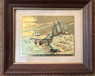 Lionel Barrymore Style Gold Foil Etching Art