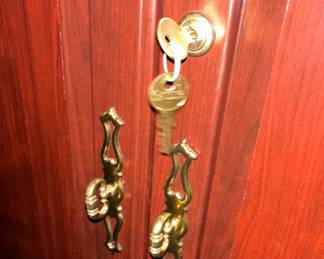 Traditional Style Two-Door Armoire with Lock & Key