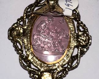 Goldette Style Cameo Brooch
