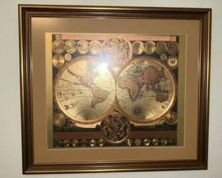 Peter Schenk The Elder Planisphaerium Terrestre Gold Foil World Map Print