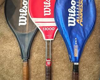 Vintage Wilson Tennis Rackets with Covers