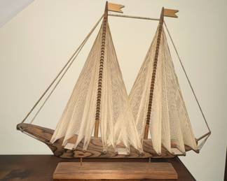Mid-Century Modern Schooner String Art