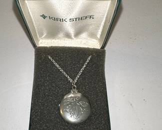 K S Pewter Holly Pendant Necklace