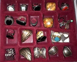 Assorted Sterling Silver and Costume Rings