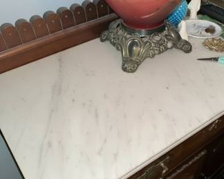 Burl Marble Top Washstand