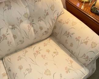 Floral Upholstered Sofa with Pullout Bed