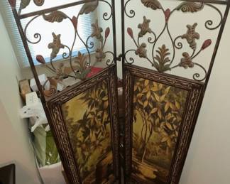 Mediterranean Style Folding Screen with Citrus Tree Panels