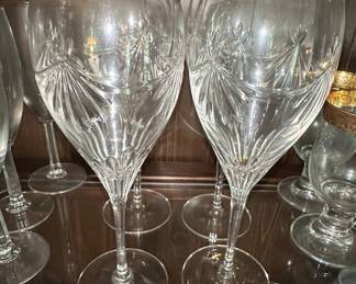 Crystal Wine Glasses with Gold Rim