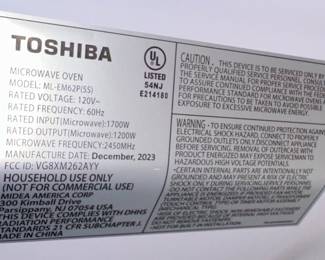 Toshiba ML-EM62P(SS) Microwave Oven