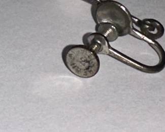 Sterling Silver Teardrop Screw-Back Earrings