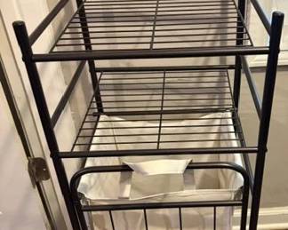 Black Metal Storage Rack with 3 shelves. Great for bathroom, bedroom, or laundry room