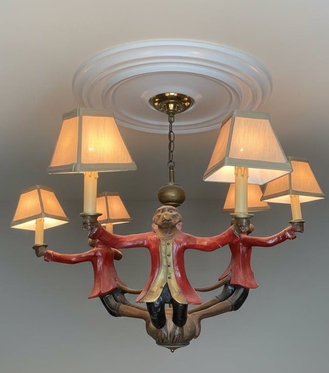 Bill Huebbe Vintage Monkey Chandelier