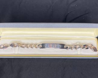 Sterling Silver Curb Link ID Bracelet