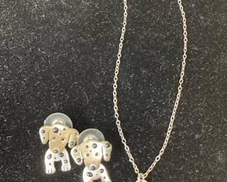 Vintage A&J Mexico Sterling Silver Dalmatian Jewelry