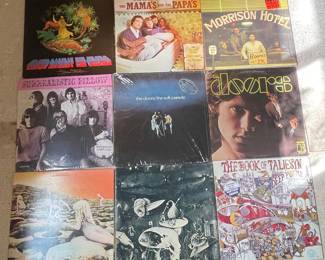 Vintage Rock LP Record Collection - The Doors, Jefferson Airplane, Deep Purple, The Mama's & The Papa's, Led Zeppelin