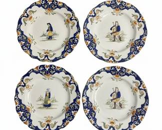 Vintage French Faience Quimper Plates