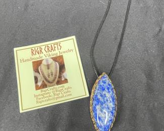Rigr Crafts Handmade Lapis Lazuli Marquise Pendant