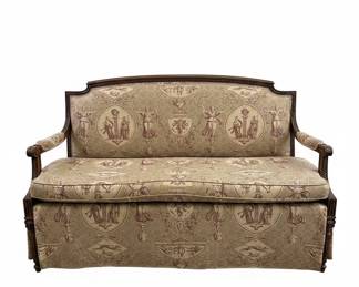 Louis XVI Style Settee with Toile Upholstery Vintage