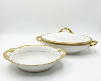 Haviland Limoges Porcelain Serving Dish and Covered Casserole