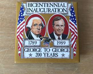 1989 Bicentennial Inauguration George to George Pinback Button