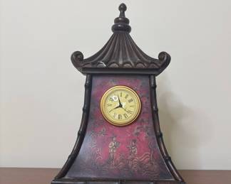 Vintage Chinoiserie Pagoda Mantel Clock