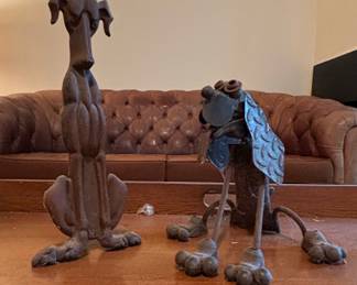Recycled Metal Dog Sculptures