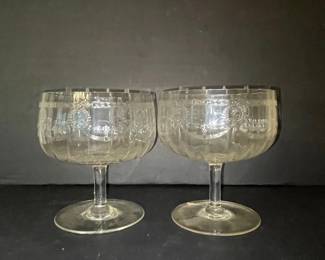 Vintage Etched Crystal Pedestal Compote 