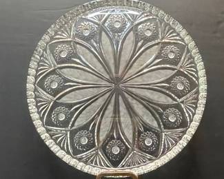 Vintage Irena Cut Crystal Hobstar and Fan Pattern Plate
