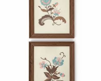Vintage Floral Embroidery Wall Art