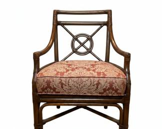 Vintage Target Back Rattan Armchairs (6)
