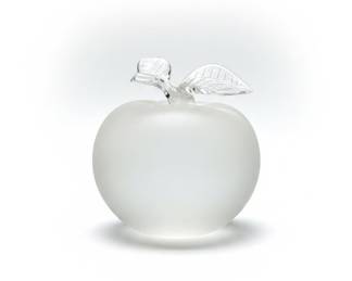 Frosted Glass Apple Paperweight